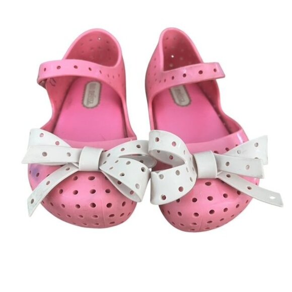 Mini Melissa Mini Furadinha XI Pink Ballet Flats Toddler Size 7 - Picture 1 of 6